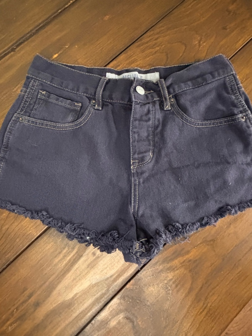Brandy Melville Black Button Fly Jean Shorts SZ 26